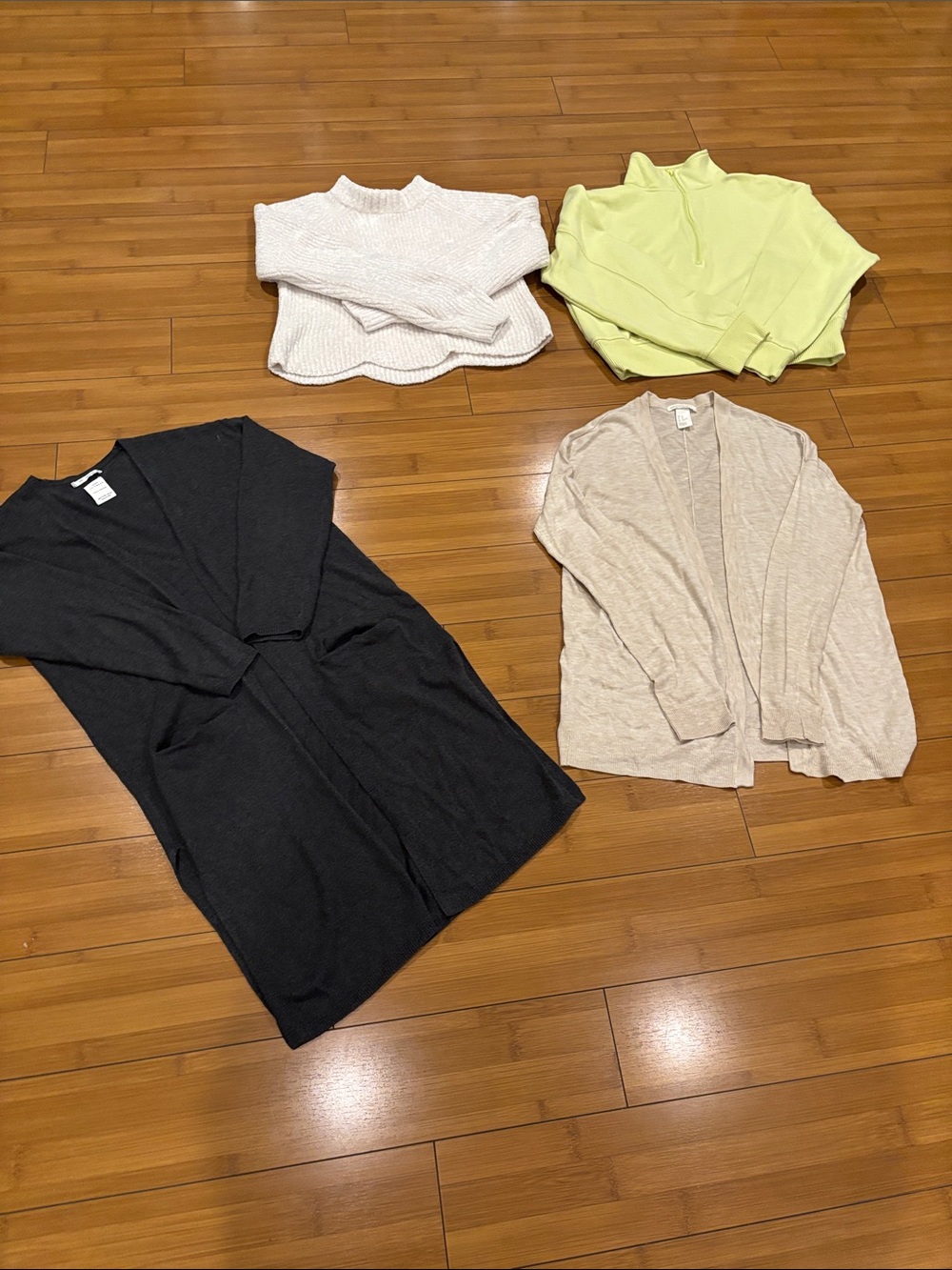 Zara Black Long Open-Front Cardigan
